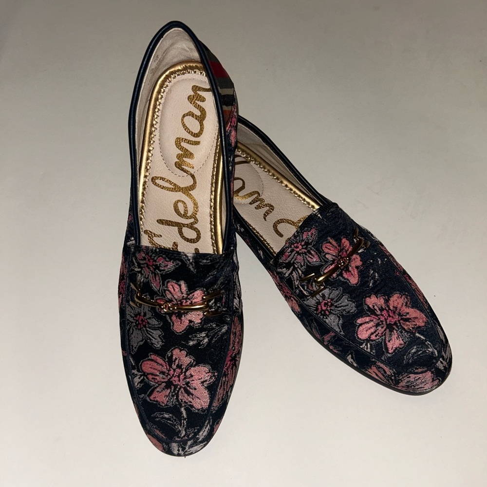 Sam Edelman Women's Navy and Pink Floral Loafers